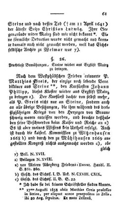 §. 26. Fruchtlose Bemühungen, Steine wieder ans Erzstift Mainz zu bringen.