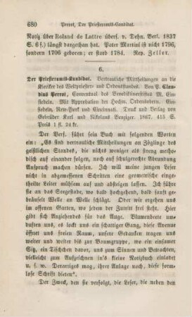680-681 [Rezension] Perrot, Claudius, Der Priesteramts-Kandidat