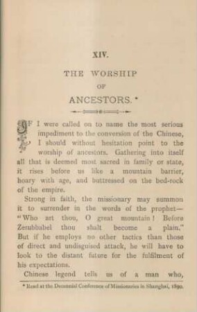 XIV. The worship of ancestors