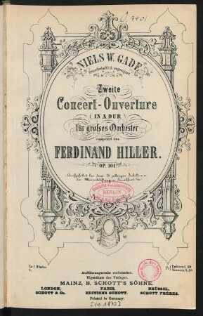 Zweite Concert-Ouverture in A-Dur für grosses Orchester op. 101
