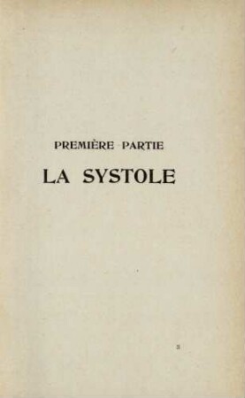 Première Partie La Systole