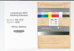 Entnazifizierung Matthias Steves , geb. 24.09.1899 (Gastwirt)