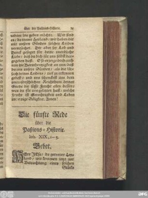 Die fünfte Rede über die Paßions-Historie. Ioh. XIX, 1. - 5.