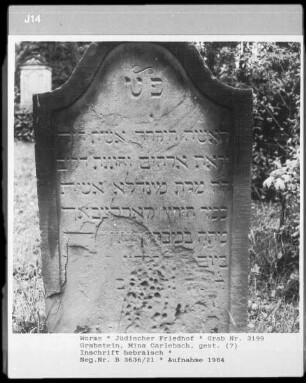 Grabstein der Mina Carlebach