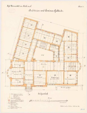 Hörsaal- und Seminargebäude der Martin-Luther-Universität Halle/Saale: Grundriss Erdgeschoss 1:100