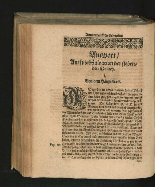 Antwort/ Auff die Salvation der siebenden Ursach.