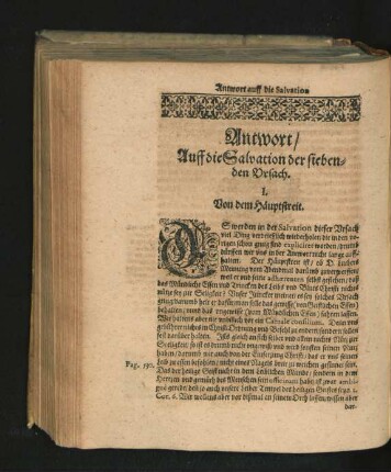 Antwort/ Auff die Salvation der siebenden Ursach.