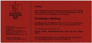 Einladungs-Karte: Kreuzberger Mischung, Ausstellung zum IBA-Berichtsjahr 1984