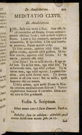 301-311, Meditatio CLXVII - XLVI