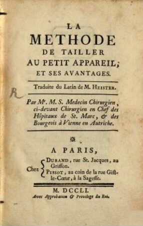 La methode de tailler au petit appareil et ses aventages