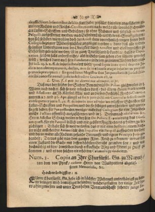Num. 3. Copia an Ihre Churfürstl. Gn. zu Mayntz / ...