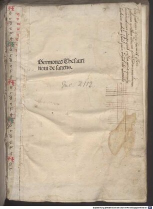 Sermones Thesauri noui de sanctis