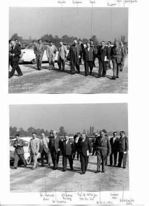 Die im Bau befindliche A 5 Bereisung durch den Bundesminister für Verkehr Dr. Hans-Christoph Seebohm am 11.07.1958