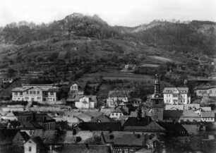 Bad Blankenburg. Teilansicht der Stadt mit Kirche