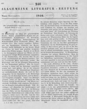 Riecke, L. S.: Der geburtshülfliche Operationscursus. Anleitung zu den Vorübungen am Phantome und zum Operiren am Gebärbette. Tübingen: Laupp 1846 (Fortsetzung von Nr. 245)