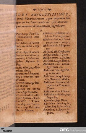 Index Absolutissimus