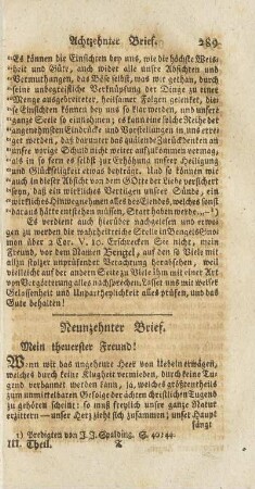 Neunzehnter Brief.
