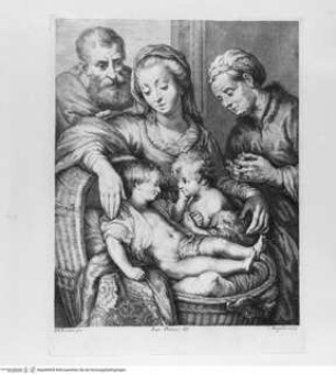Raccolta de' quadri ... posseduti da S.A.R. Pietro Leopoldo, Florenz 1778, Tafel 109: Die Heilige Familie mit Elisabeth und Johannesknaben