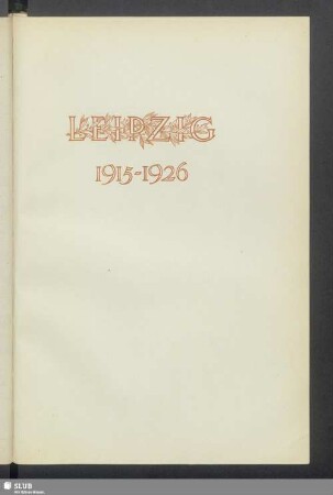 Leipzig 1915-1926