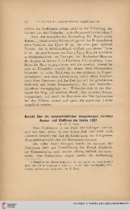 1: Bericht über die vorgeschichtlichen Ausgrabungen zwischen Ammer- und Staffelsee des Jahres 1887, [1]