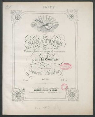 XXV sonatines ou exercices faciles à l'usages des commencens pour la guitare : op. 80