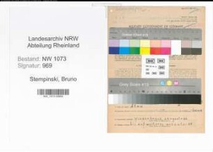 Entnazifizierung Bruno Stempinski , geb. 08.08.1903 (Lagerverwalter)