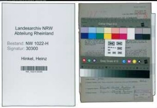 Entnazifizierung Heinz Hinkel , geb. 12.09.1920 (Stenografielehrer)