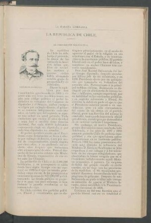 La República de Chile. : El Presidente Balmaceda.