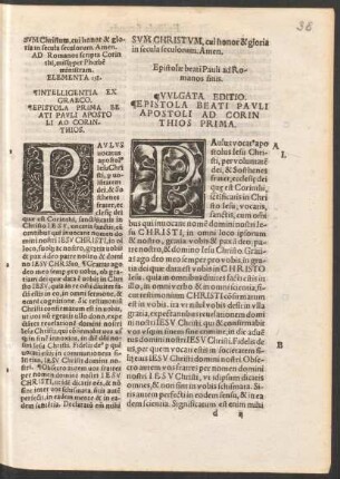 Intelligentia Ex Graeco. Epistola Prima Beati Pauli Apostoli Ad Corinthios. = Vulgata Editio. Epistola Beati Pauli Apostoli Ad Corinthios Prima.