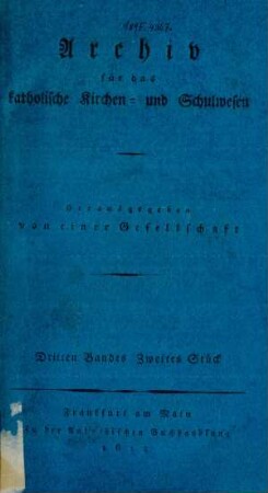 Dritten Bandes Zweites Stück