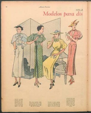 Modelos para distintas horas del día [Dibujos] : Para la mujer