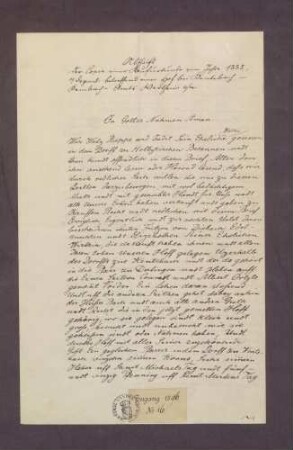 Wolz Rappe und seine Ehefrau Judith zu Holzkirchen verkaufen an Fritz von Diebach, Edelknecht, und dessen Ehefrau Elisabeth ihren Hof bei Kembach um 1 1/2 Pfund Heller.