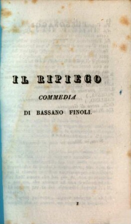 Il ripiego : commedia