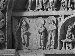Nördliches Seitenportal — Tympanon mit Szenen nach der Auferstehung Christi