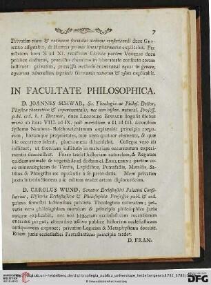 In Facultate Philosophica