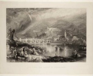 Heidelberg, Stadt, Schloss und Alte Brücke von Nordwesten