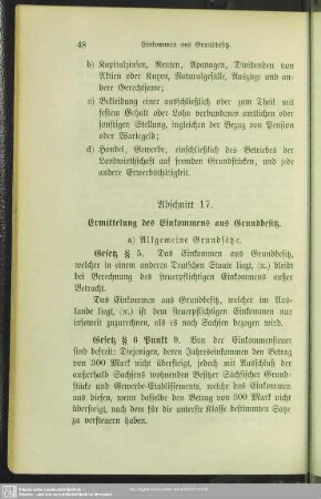 Abschnitt 17. Ermittlung des Einkommens aus Grundbesitz