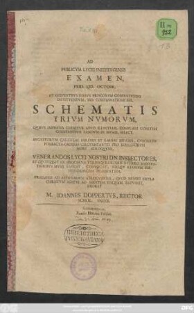 13: ... Prid. Eid. Octobr. Et Seqventibvs Diebvs Priscorvm Consvetvdine Institvendvm, Svb Continvatione XIII. ... : [P. P. Dominic. XX. post Fest. Trinit. 1709.]