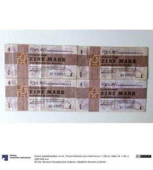 Forum-Schecks zum Wert von je 1,- DM (4)
