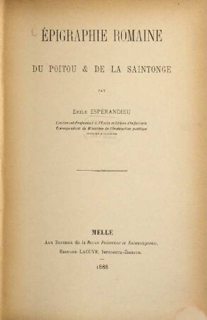 Épigraphie Romaine du Poitou & de la Saintonge, Texte