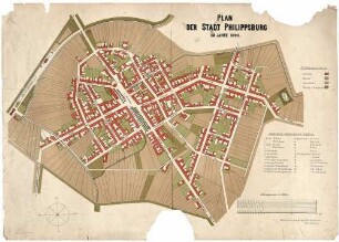 Plan der Stadt Philippsburg im Jahre 1893