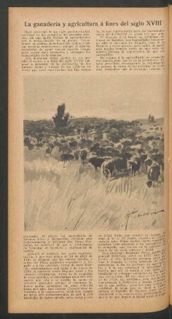 La ganadería y agricultura á fines del siglo XVIII