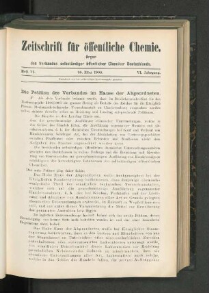 Die Petition des Verbandes im Hause der Abgeordneten.