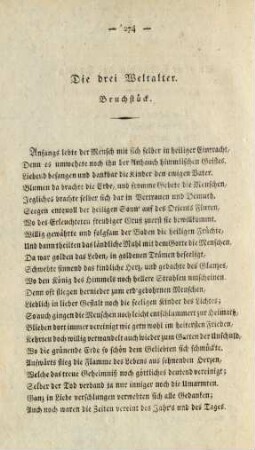 Die drei Weltalter. Bruchstück