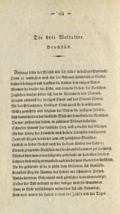 Die drei Weltalter. Bruchstück