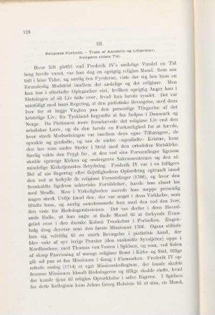III. Religiøse Forhold. - Træk af Aandsliv og Litteratur. Kongens sidste Tid.