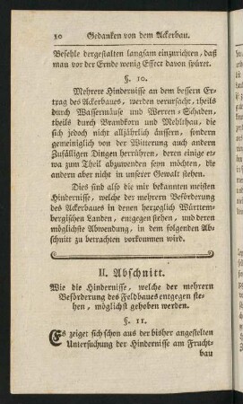 10-32, II. Abschnitt. Wie die Hindernisse, welcher der mehrern Beförderung des Ackerbaues entgegen stehen, möglichst gehoben werden.