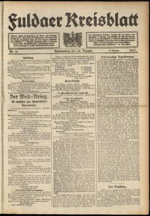 Ausgabe vom Donnerstag, den 18. Januar 1917.
