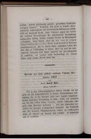 Bericht aus dem pathol.-anatom. Cursus des Jahres 1863.