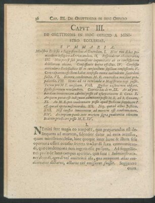 Caput III. De Omittendis In Hoc Officio A Ministro Ecclesiae